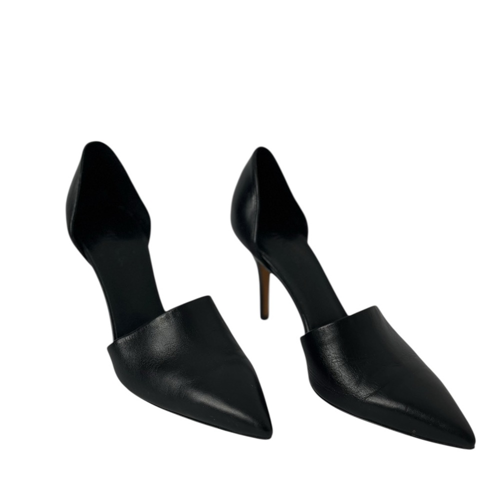 VINCE black leather pointed toe pump size 8 1/2